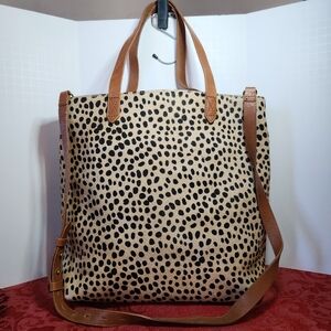 Madewell Medium Printed Calf Hair Transport Tote Bag